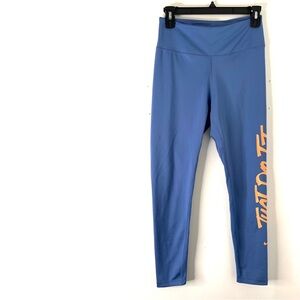 Nike Coral Logo Blue Legging with Mesh